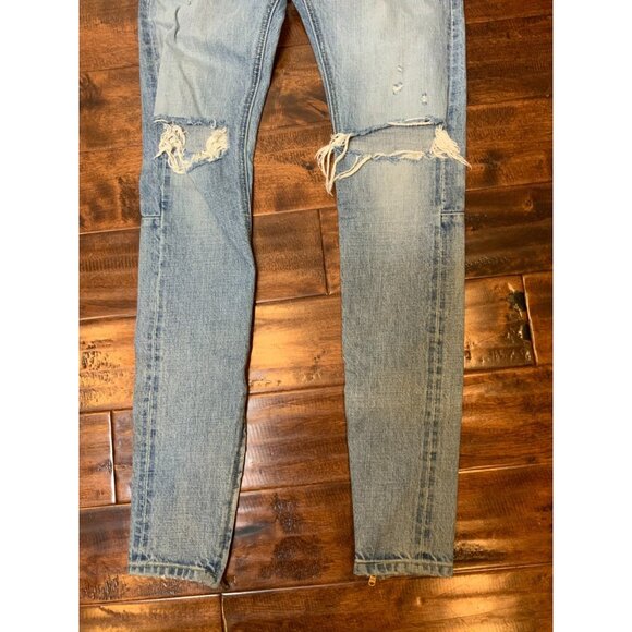 Fear of God Sixth Collection Blue Light Wash Denim Slim Leg Jeans, Size 30 - Picture 3 of 9